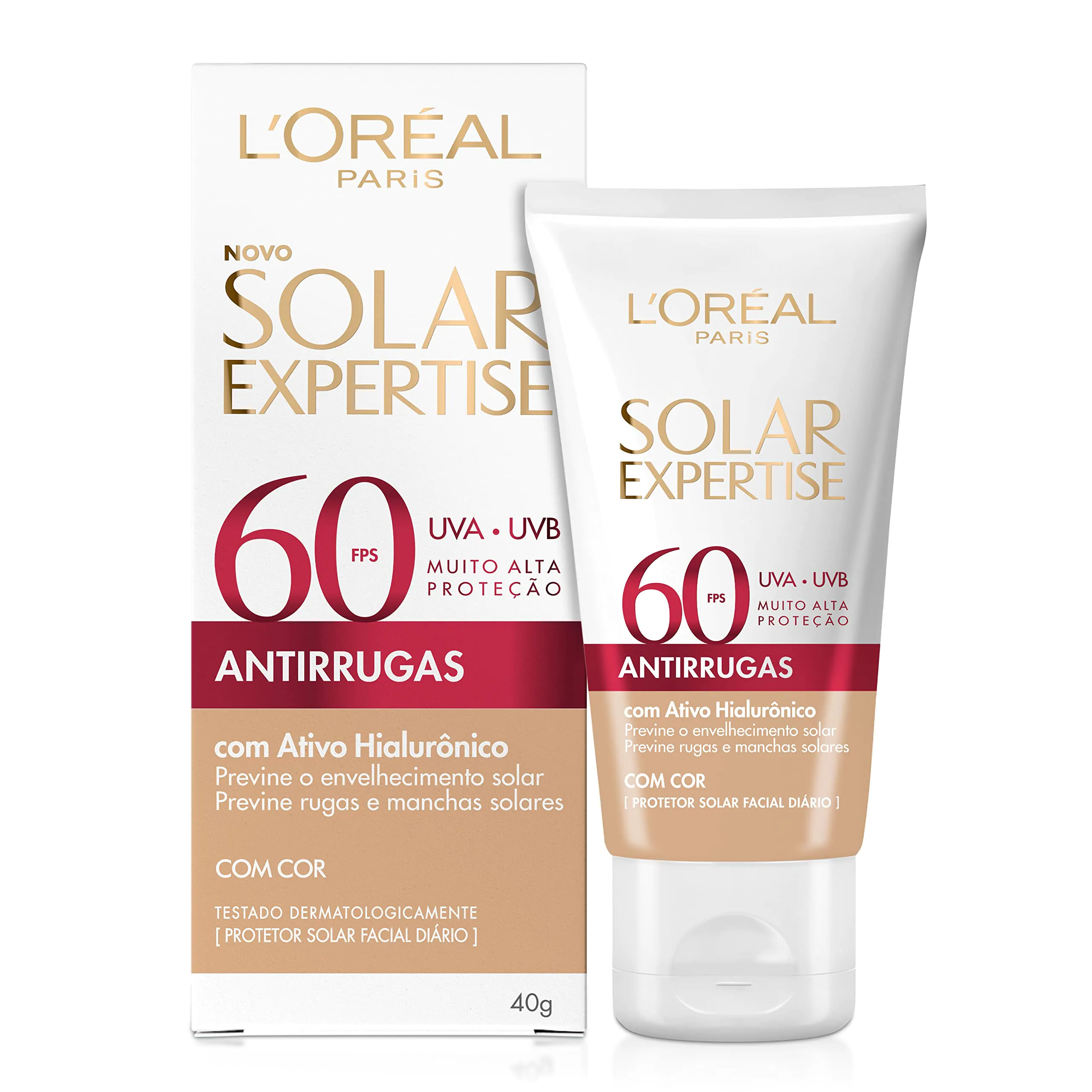 Protetor Solar Facial L’Oréal Paris FPS 60 com cor