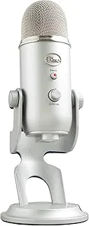 Microfone Condensador USB Logitech for Creators Blue Yeti com 4 Padrões de Captação, Efeitos BLUE VO!CE e Conexão Plug and Play para Podcast, Gravação e Streaming em PC e Mac - Prata