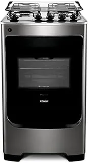 Fogão Consul 4 bocas cor Inox com acendimento automático - CFO4NAR BIVOLT