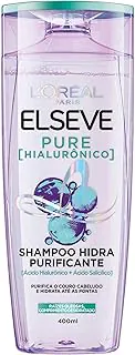 L'Oréal Paris Elseve Shampoo Hidra Purificante Pure Hialurônico, Purifica o Couro Cabeludo e Hidrata até as Pontas, 400ml