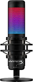 Microfone Condensador HyperX QuadCast S – RGB Personalizável, Toque para Silenciar, Antivibração, Filtro Pop, 4 Padrões Polares, USB, para Streaming e Criação de Conteúdo, Preto (4P5P7AA)