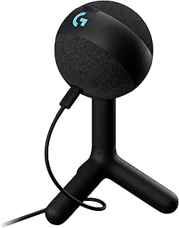 Microfone Condensador Gamer Logitech G Yeti Orb com RGB LIGHTSYNC, Captação Cardioide, Conexão USB Plug and Play para Gravação de Conteúdo e Streaming em PC e Mac - Preto