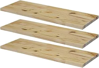 KIT 3 Prateleiras Estante 40x15 Madeira Painel Pinus Nicho Quarto Sala + Suporte Invisível