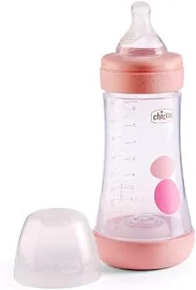Mamadeira Perfect5 240ml FL Médio Rosa, Chicco, Rosa