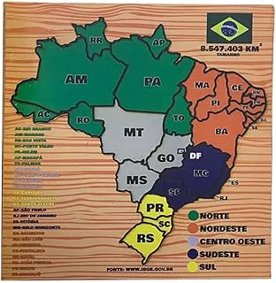 Quebra-Cabeça Mapa do Brasil Brinquedo Educativo em MDF