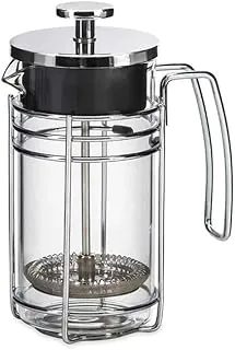 Cafeteira Prensa Francesa 350ml em Vidro e Inox Prateada Oxford