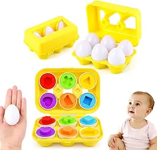 Brinquedo Educativo Divertido Montessori Infantil Caixa de Ovos De Encaixar Formas Geométricas e Cores (Caixa com 6 unidades)