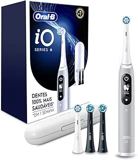 Oral-B Escova de Dente Elétrica iO6, 1 Cabo + 4 Refis + Carregador Bivolt + Estojo