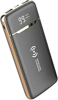 Power Bank 10000mAh Magnético por Indução Sem Fio com Carga Rápida 3 Saídas USB Tipo-C e Lightning (Preto)