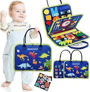 Brastoy Placa de Montessori Sensorial para Crianças Maleta Educativa Brinquedos (Azul)