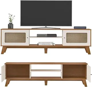 Rack Bancada Charlotte Para Tv 75 Cinamomo/Off White