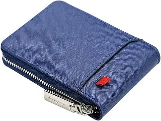 GenéricoCarteira Porta Cartões com Zíper, Modelo Slim, Espaço para 9 Cartões, Cabe a CNH, Notas e Moedas, Prática Discreta e Casual, Azul