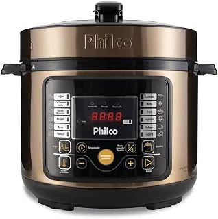 Philco Panela de Pressão Elétrica 5L Multifuncional Digital 15 Funções Gold | Gold, 5 Litros, PPP05G 1 litros Aço inoxidável