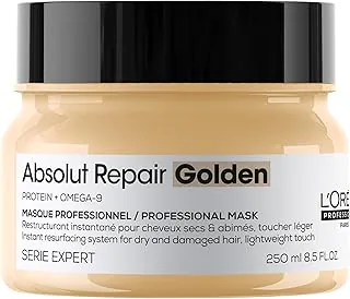 L'Oréal Professionnel Máscara de Tratamento Absolut Repair Golden, Repara Danos e Promove Brilho, Com Quinoa & Proteínas, Para cabelos finos a médios, secos e danificados, 250g