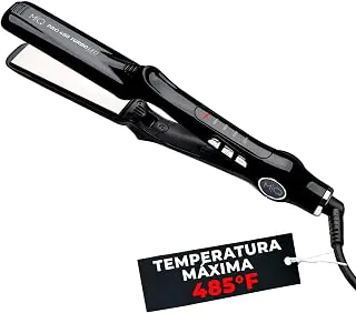 MQ HAIR - Chapinha Profissional de Titânio 485°F Turbo - Bivolt, Design Anatômico, Ultra Suave, Efeito Espelho - 3 Passagens Necessárias, Alisamento Perfeito - Controle Seguro de Aquecimento - Preto