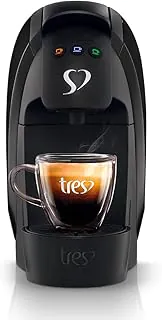3 Corações TRES Cafeteira Espresso e Multibebidas Luna Preta - 110v
