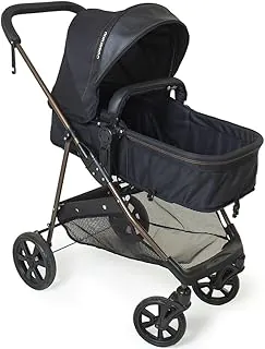 Carrinho de Bebê Berço Moisés Passeio Napoli Preto Galzerano
