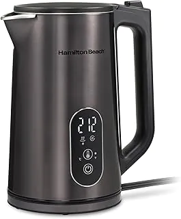 Hamilton Beach Chaleira elétrica de controle de temperatura digital, caldeira de água quente e aquecedor de 1,7 L, 5 modos predefinidos + manter quente, ferver rápido 1500 watts, sem BPA, construção