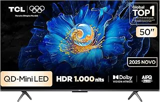 Smart TV TCL 50 Polegadas QD-Mini LED 4K C6KS WiFi Bluetooth Google TV HDR10+ Dolby Atmos 50C6KS