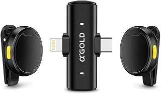 Microfone de Lapela Sem Fio Bluetooth com Cancelamento de Ruído,Kit Com 2 Microfones, Receptor USB-C, Ideal para Vídeos, Lives, Entrevistas e Gravações