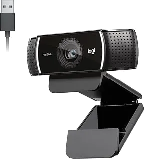 Webcam Full HD Logitech C922 Pro Stream com Microfone para Gravações em Video 1080p e Tripé Incluso, Compatível com Logitech Capture, black