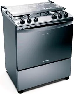 Fogão Brastemp 5 Bocas Cor Inox Com Botões Removíveis E Exclusivo Aro Protetor - BFS5NCR BIVOLT