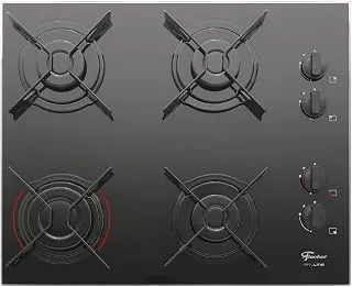Fischer Cooktop à Gás 4 Bocas Fit Line Mesa Vidro Preto Bivolt - 26342-57175