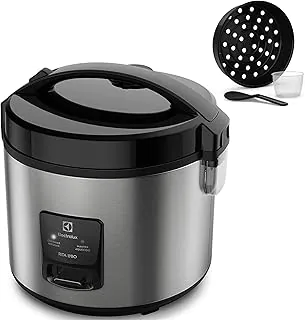 Electrolux Panela Elétrica vapor arroz capacidade 3,5L 10 xícaras 2 em 1 timer panela removivel antiaderente tampa ERC20 inox 127v por Rita Lobo