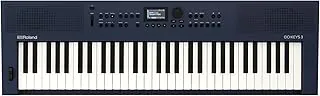 Teclado Roland GO:KEYS 3 para Criação Musical | Teclado de 61 Teclas | Alto-falantes Estéreo Integrados | Suporte Bluetooth Áudio/MIDI para Streaming de Música - Azul Meia-Noite