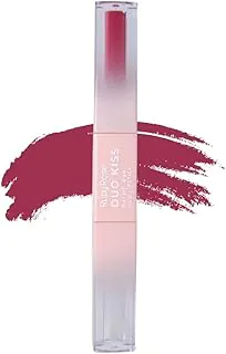Batom Líquido Ruby Rose Duo Kiss Matte 2 em 1 Alta Cobertura Com Gloss (DK11, 5g)