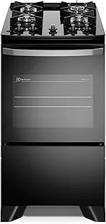 Electrolux Fogão 4 bocas Electrolux Preto Efficient Mesa Vidro, Tripla Chama e PerfectCook (FE4GB) Bivolt