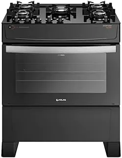 Fogão 5 Bocas Atlas Atenas com mesa de Vidro Acendimento Automático a Gás Preto 110/220V