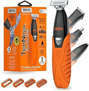 Wahl Aparador de barba e barbeador elétrico multifuncional Trim Ninja para homens – Barbeador elétrico para todo o corpo, aparador de cabelo, aparador de detalhes de precisão, aparador de pelos de
