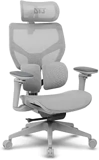 Cadeira Escritório Ergonomica DT3 ErgoStance, em Mesh DT3 Spandex™, Mecanismo automático Weight-Sensitive™, Apoio de cabeça 3D, Apoio braços 5D 360º, Apoio lombar 2D (Grey)