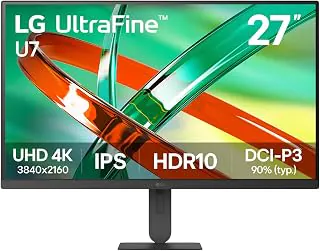 Monitor LG UltraFine - Tela IPS de 27” 4K UHD , HDR10 & DCI-P3 90% , 60Hz, 5ms (GtG), Super Resolution+, HDMI, DisplayPort, Preto - 27U711B