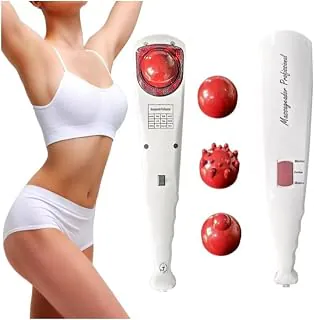 Massageador Elétrico Corporal com Vibração Infravermelho e 3 Ponteiras